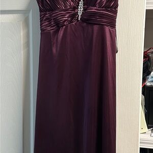My Michelle Satin Dress in Deep Purple
